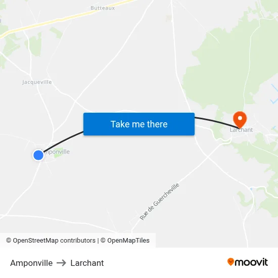 Amponville to Larchant map