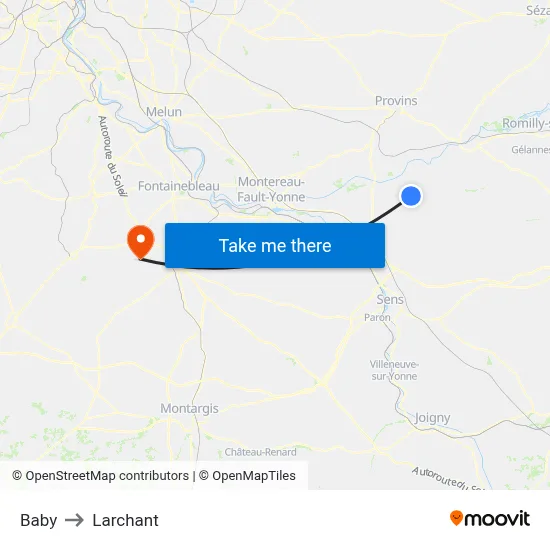 Baby to Larchant map