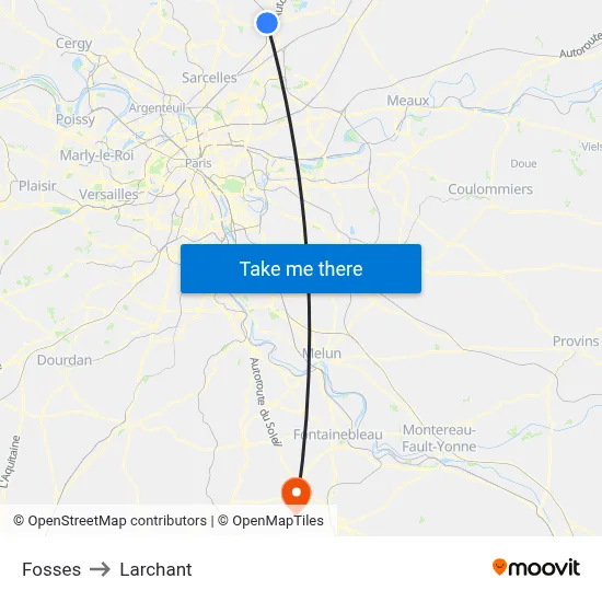 Fosses to Larchant map