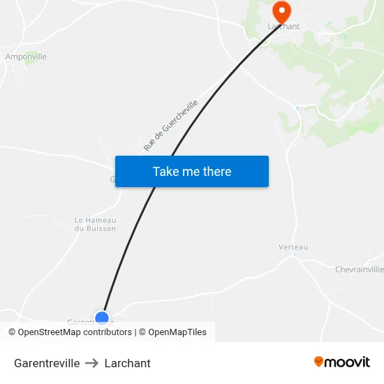 Garentreville to Larchant map