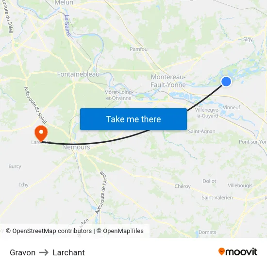 Gravon to Larchant map