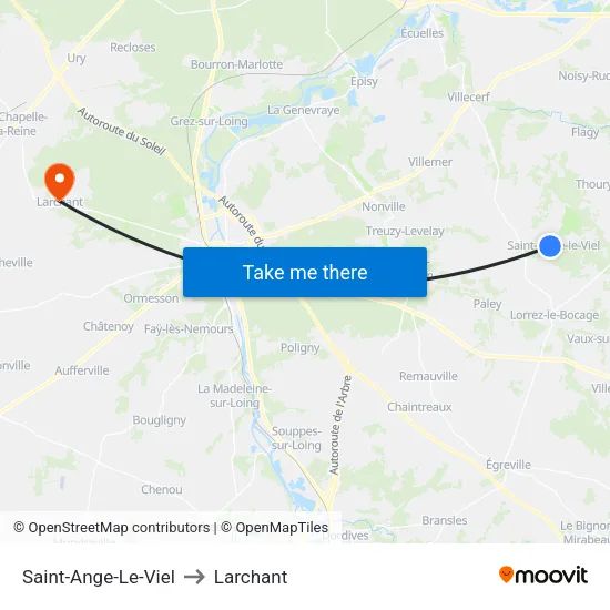 Saint-Ange-Le-Viel to Larchant map