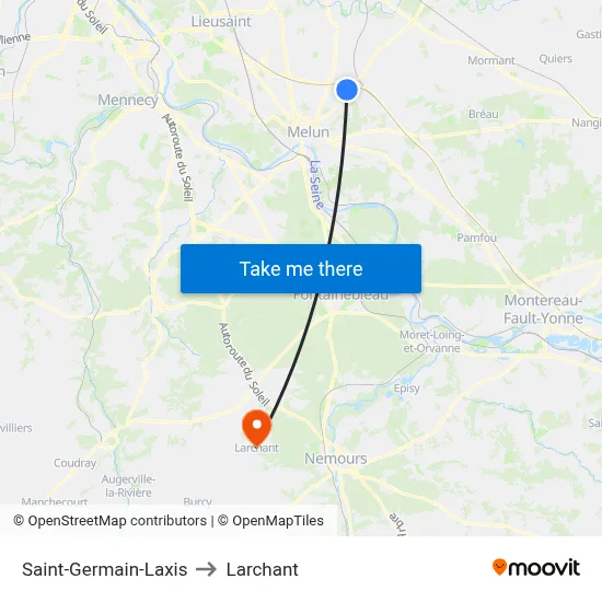 Saint-Germain-Laxis to Larchant map