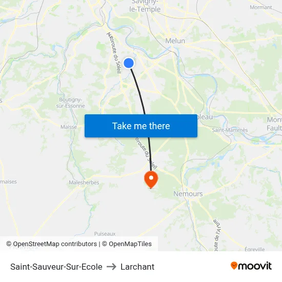 Saint-Sauveur-Sur-Ecole to Larchant map