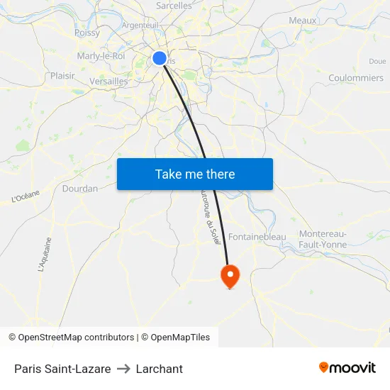 Paris Saint-Lazare to Larchant map