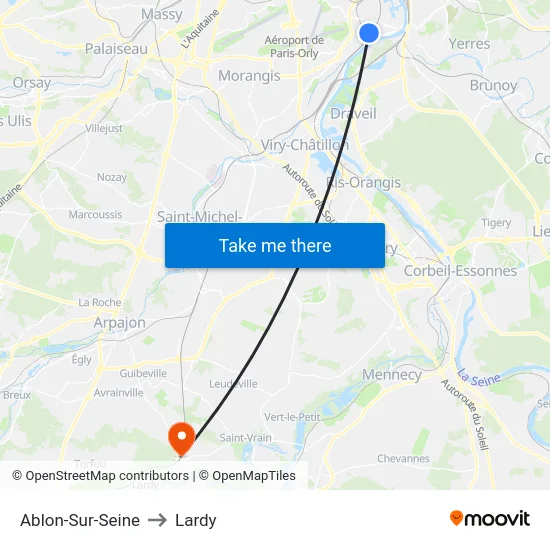 Ablon-Sur-Seine to Lardy map