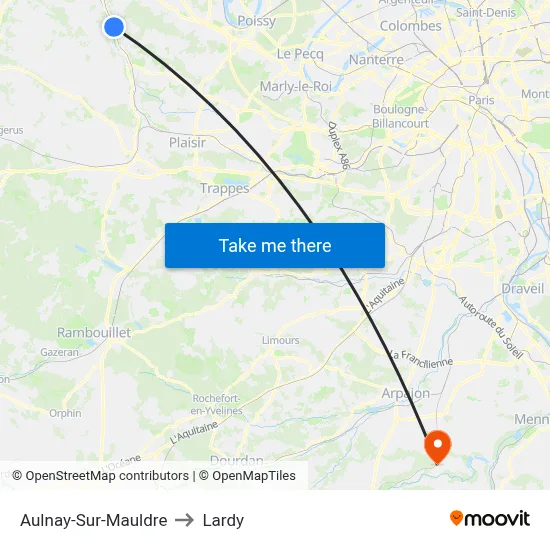Aulnay-Sur-Mauldre to Lardy map
