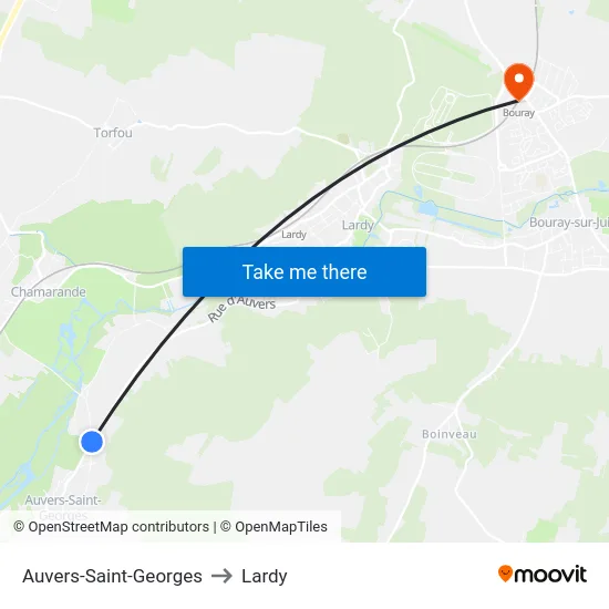 Auvers-Saint-Georges to Lardy map