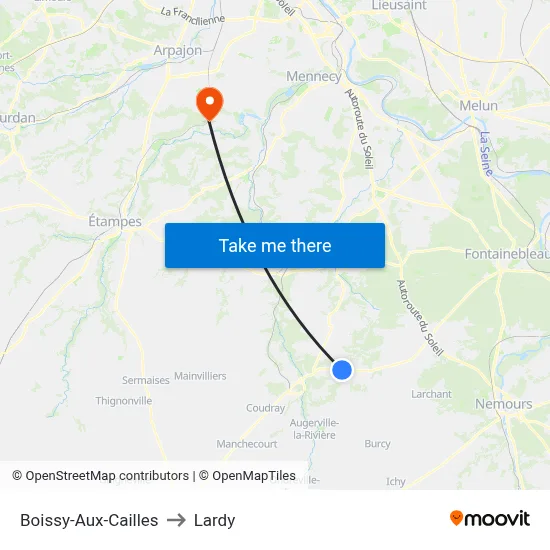 Boissy-Aux-Cailles to Lardy map