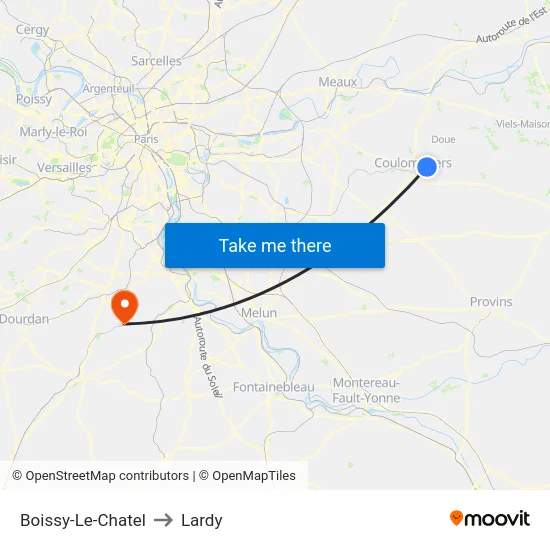 Boissy-Le-Chatel to Lardy map