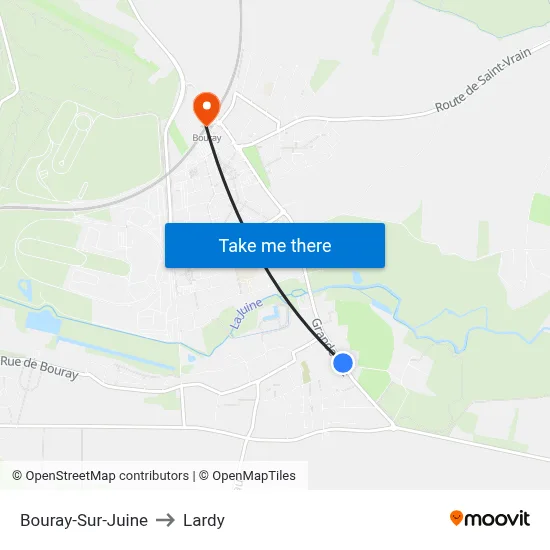 Bouray-Sur-Juine to Lardy map