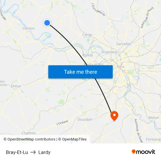Bray-Et-Lu to Lardy map