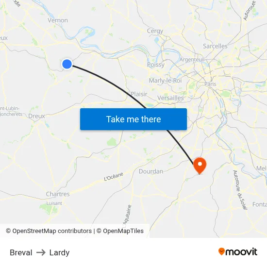 Breval to Lardy map