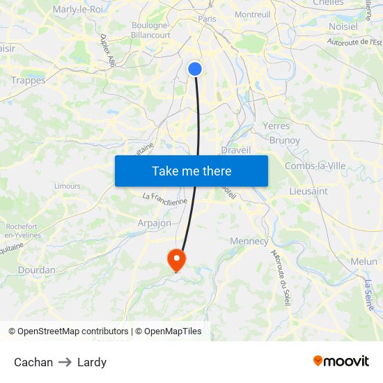 Cachan to Lardy map