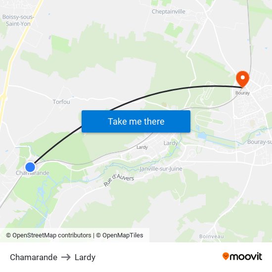 Chamarande to Lardy map