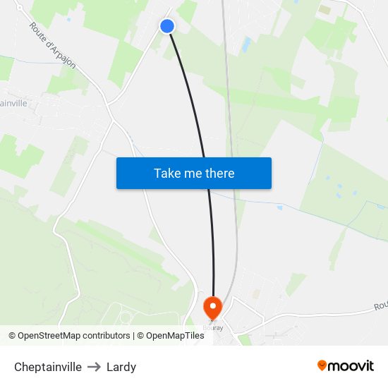 Cheptainville to Lardy map