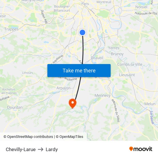 Chevilly-Larue to Lardy map