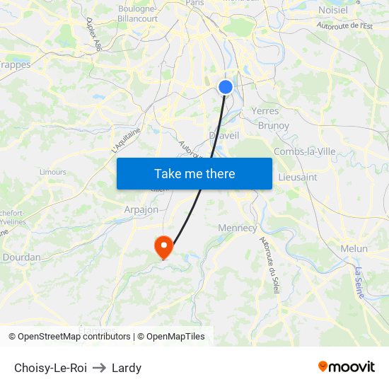 Choisy-Le-Roi to Lardy map