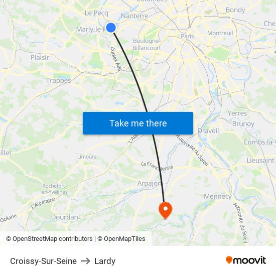 Croissy-Sur-Seine to Lardy map
