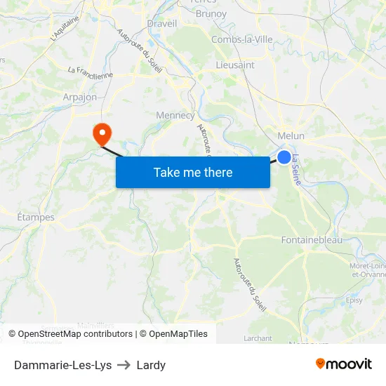 Dammarie-Les-Lys to Lardy map
