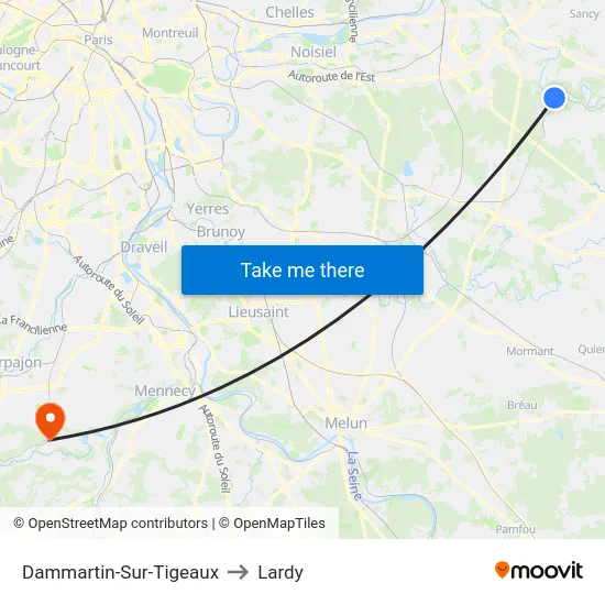Dammartin-Sur-Tigeaux to Lardy map