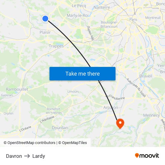 Davron to Lardy map