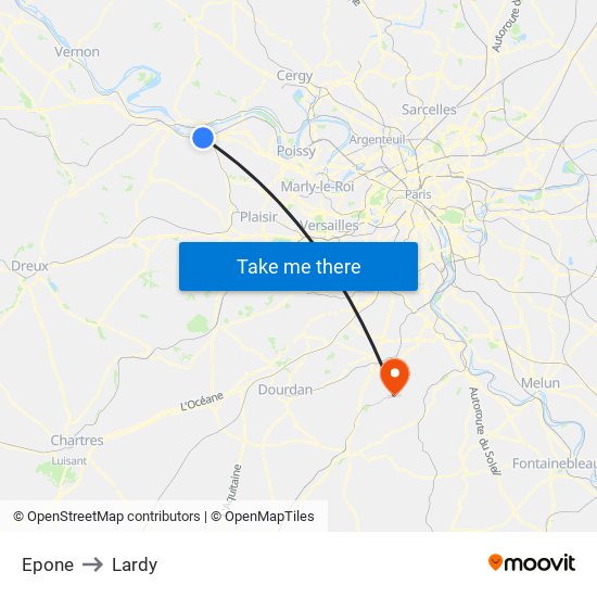 Epone to Lardy map