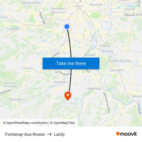 Fontenay-Aux-Roses to Lardy map