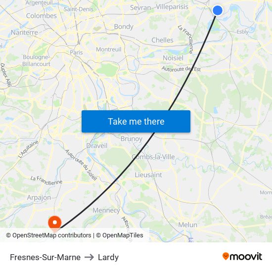 Fresnes-Sur-Marne to Lardy map