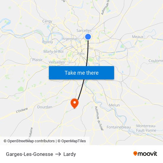 Garges-Les-Gonesse to Lardy map