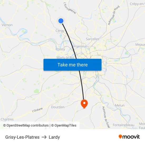 Grisy-Les-Platres to Lardy map