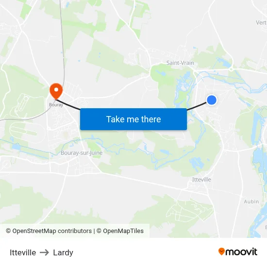 Itteville to Lardy map