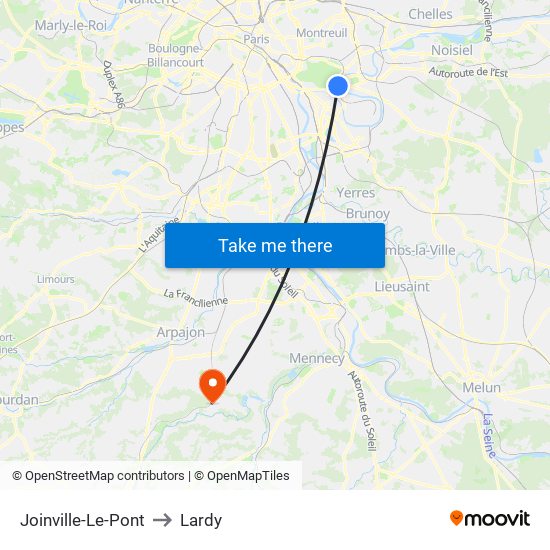 Joinville-Le-Pont to Lardy map