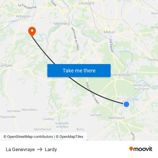 La Genevraye to Lardy map