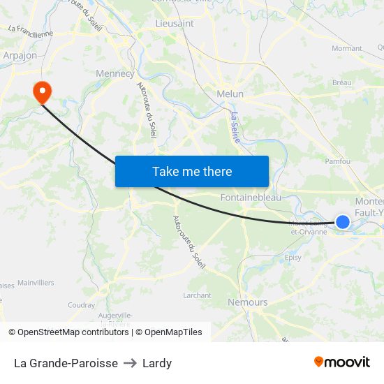 La Grande-Paroisse to Lardy map
