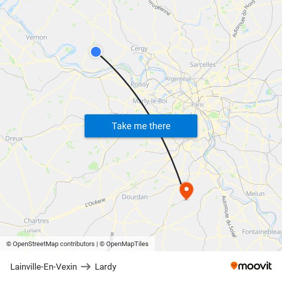 Lainville-En-Vexin to Lardy map