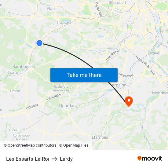 Les Essarts-Le-Roi to Lardy map
