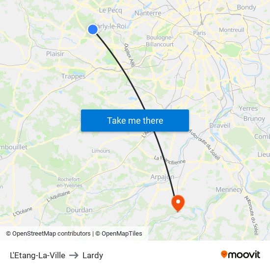 L'Etang-La-Ville to Lardy map