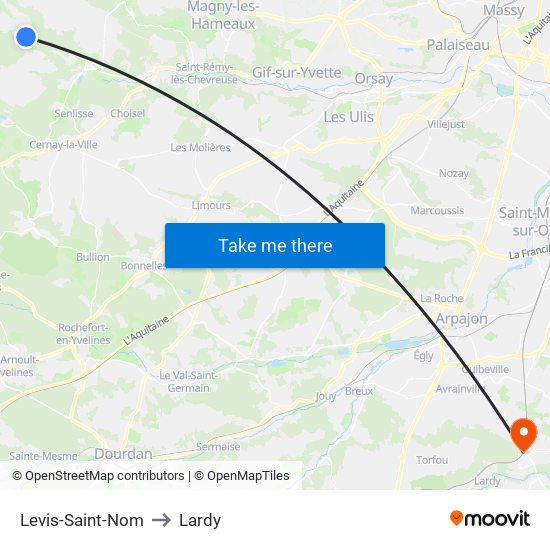 Levis-Saint-Nom to Lardy map