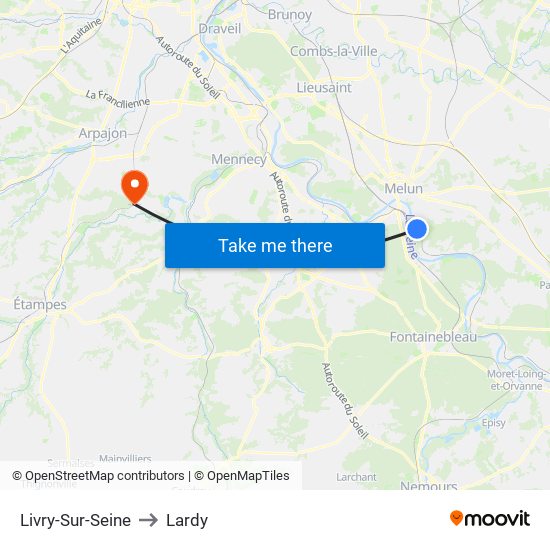 Livry-Sur-Seine to Lardy map