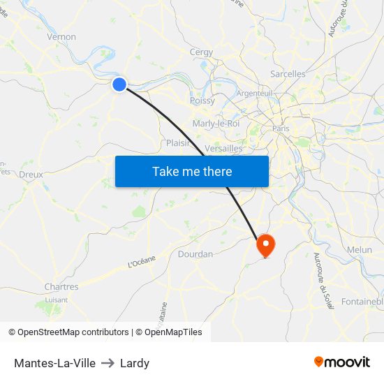 Mantes-La-Ville to Lardy map