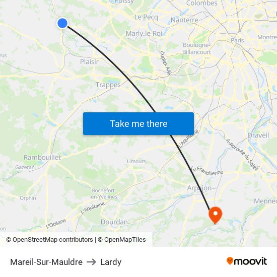 Mareil-Sur-Mauldre to Lardy map