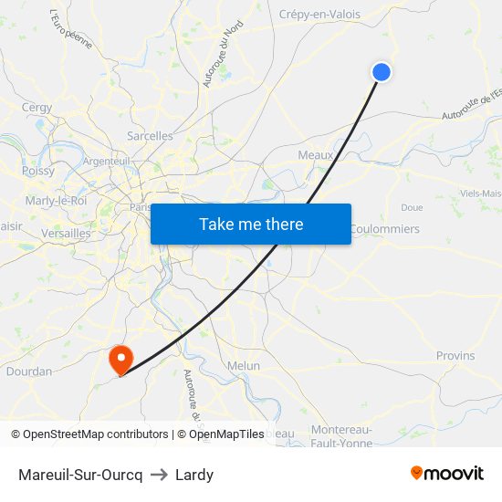 Mareuil-Sur-Ourcq to Lardy map