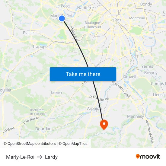 Marly-Le-Roi to Lardy map