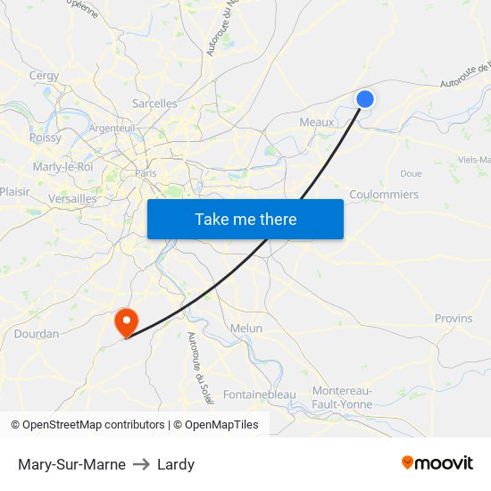 Mary-Sur-Marne to Lardy map