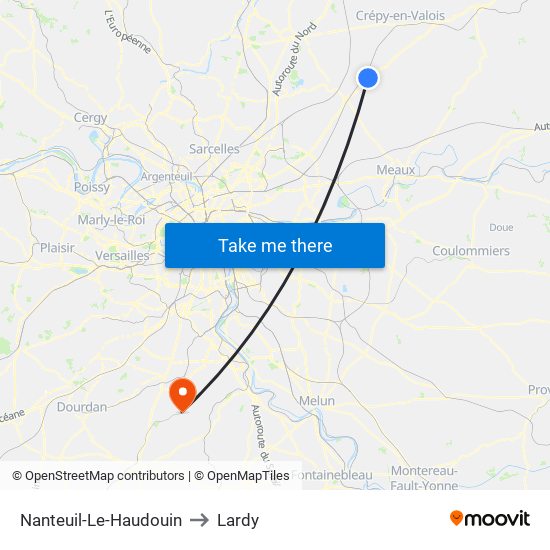 Nanteuil-Le-Haudouin to Lardy map