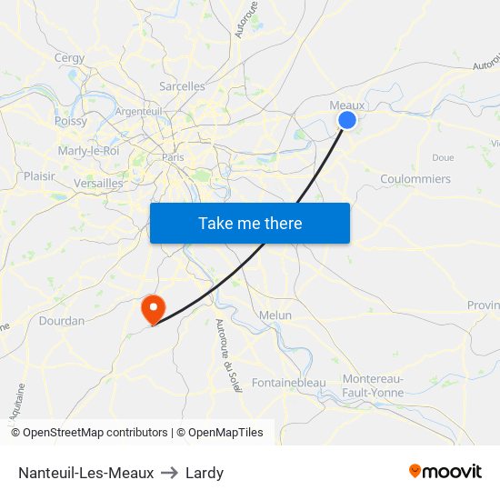Nanteuil-Les-Meaux to Lardy map
