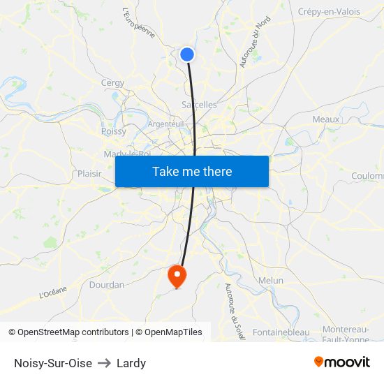 Noisy-Sur-Oise to Lardy map