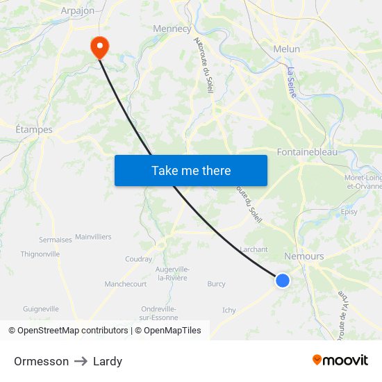 Ormesson to Lardy map