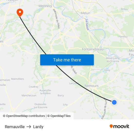 Remauville to Lardy map